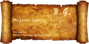 Mojzes Gyula névjegykártya