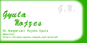 gyula mojzes business card